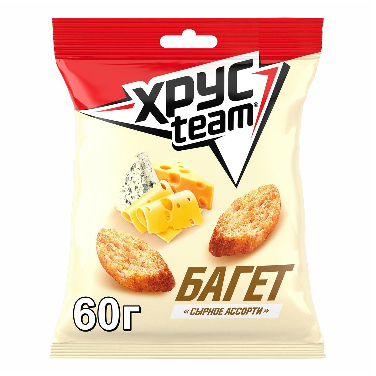 Сухарики пшеничные Хрусteam багет сырное ассорти 60 г