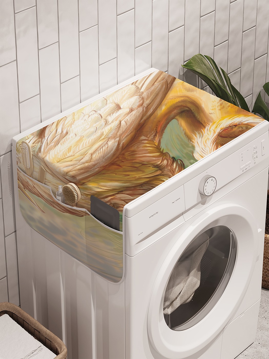 фото Органайзер "горный зверь" на стиральную машину, 45x120 см ambesonne