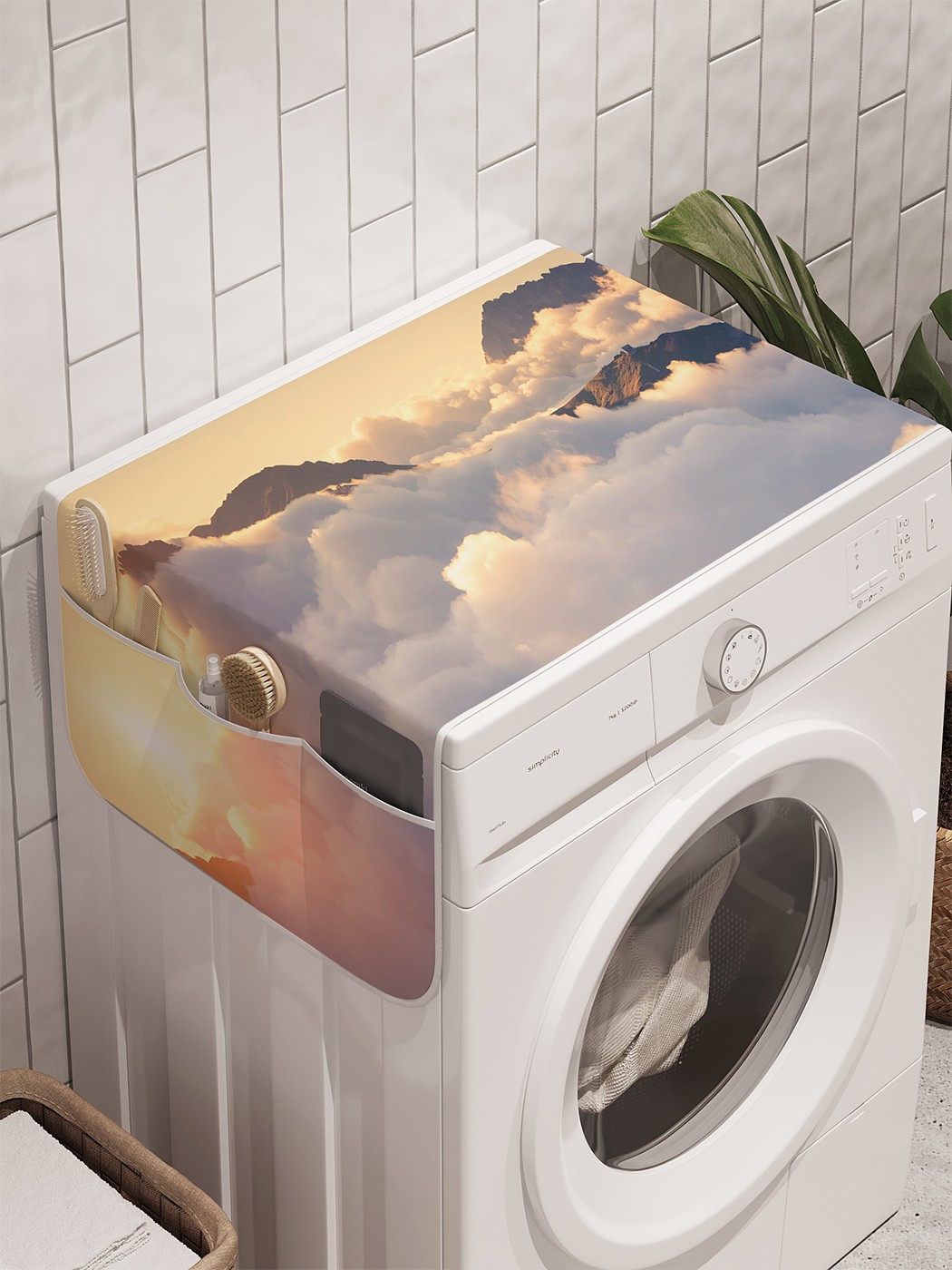 фото Органайзер "горный рассвет" на стиральную машину, 45x120 см ambesonne