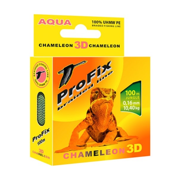 фото Леска плетеная aqua profix chameleon 3d 0,16 мм, 100 м, 10,4 кг, jungle