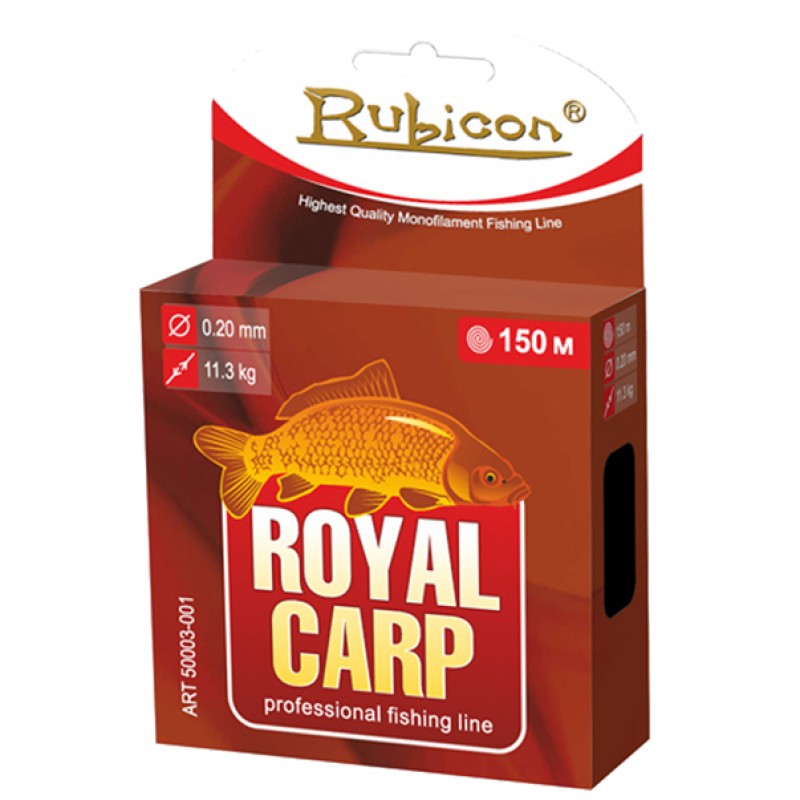 

Леска монофильная Rubicon Royal Carp 0,3 мм, 150 м, 9,5 кг, brown, Royal Carp