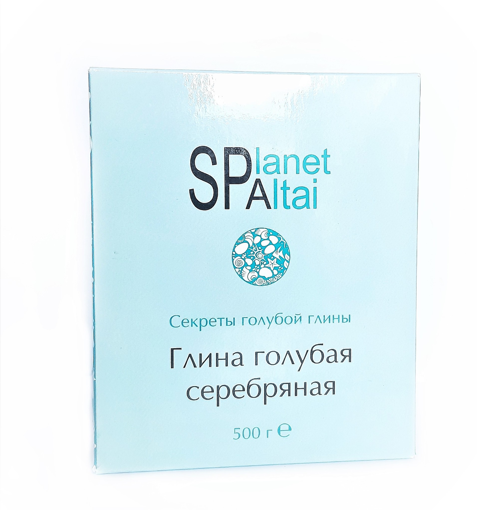 Глина Две линии Planet SPA Altai голубая серебряная 500 г линии и узоры