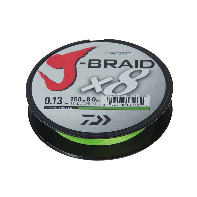 

Леска плетеная Daiwa J-Braid X8 0,28 мм, 150 м, 26,3 кг, yellow, J-Braid X8