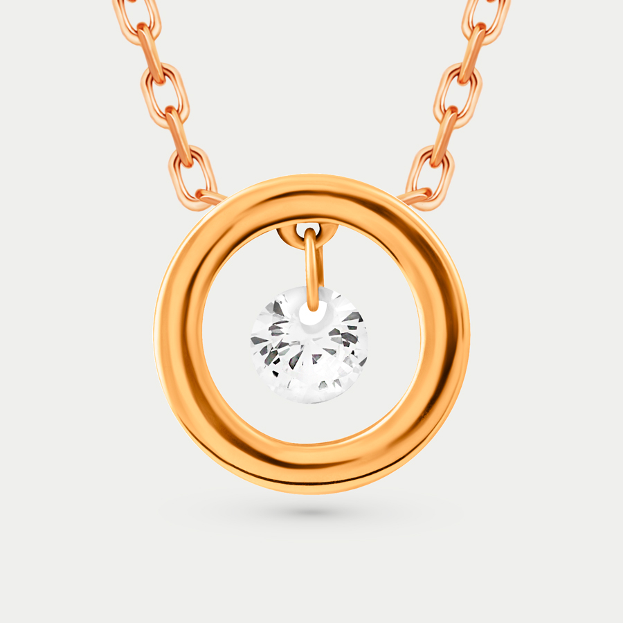 

Бегунок из красного золота Санис 01-315610, фианит, 01-315610