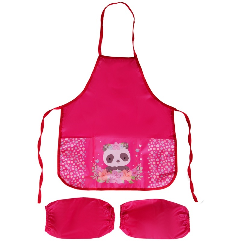 

Фартук для уроков труда с нарукавниками ArtSpace ФМ_280826, Panda, розовый, 53,5х44,5 см