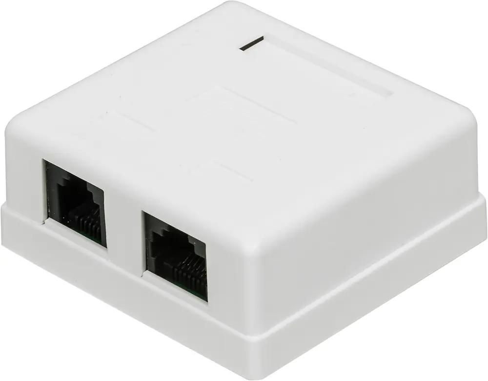 Розетка Lanmaster TWT-SM2-4512-WH настен.RJ45+RJ12 1 кат.5E UTP бел. упак.1шт