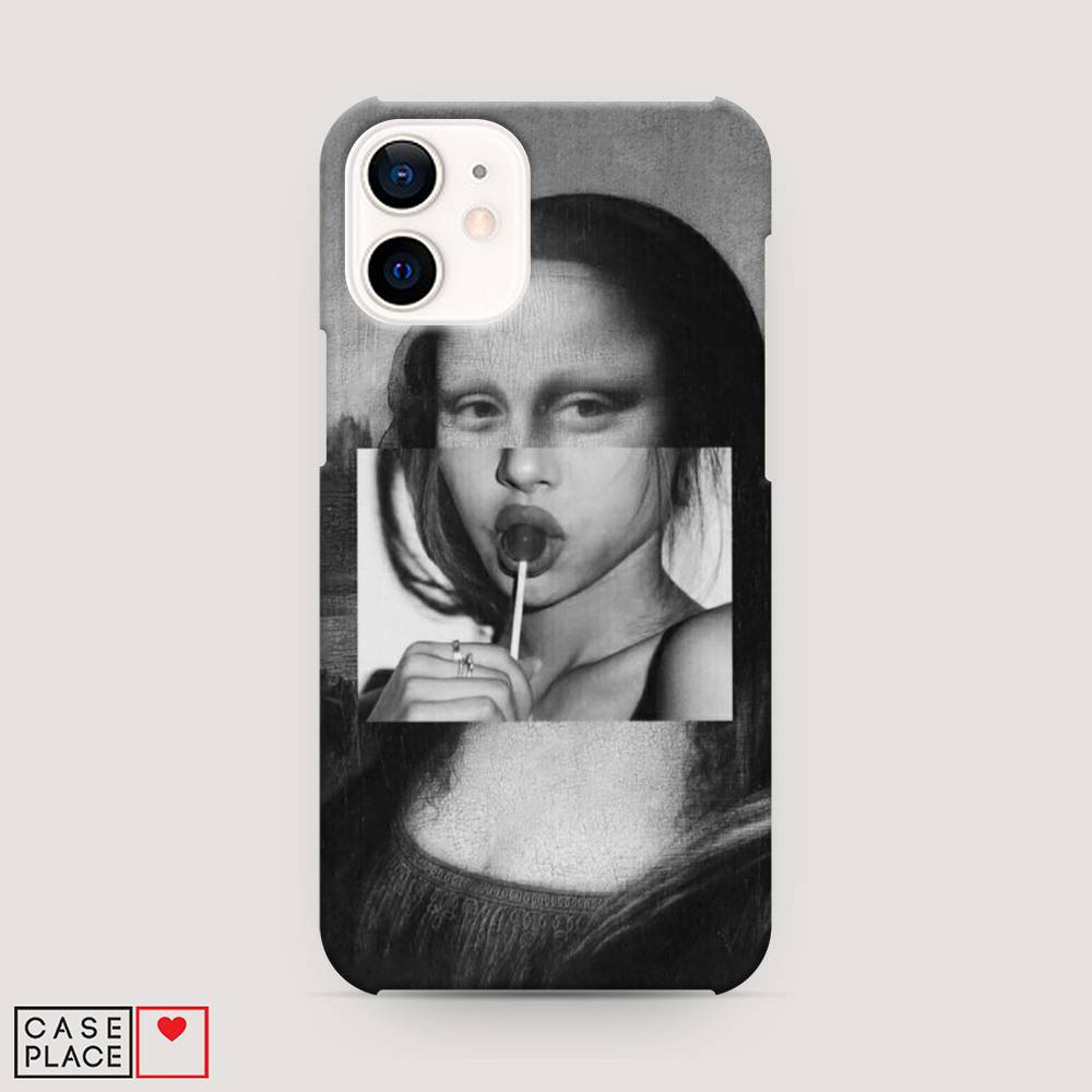 

Пластиковый чехол "Mona Lisa sucking lollipop" на Apple iPhone 12 mini, 12620-7