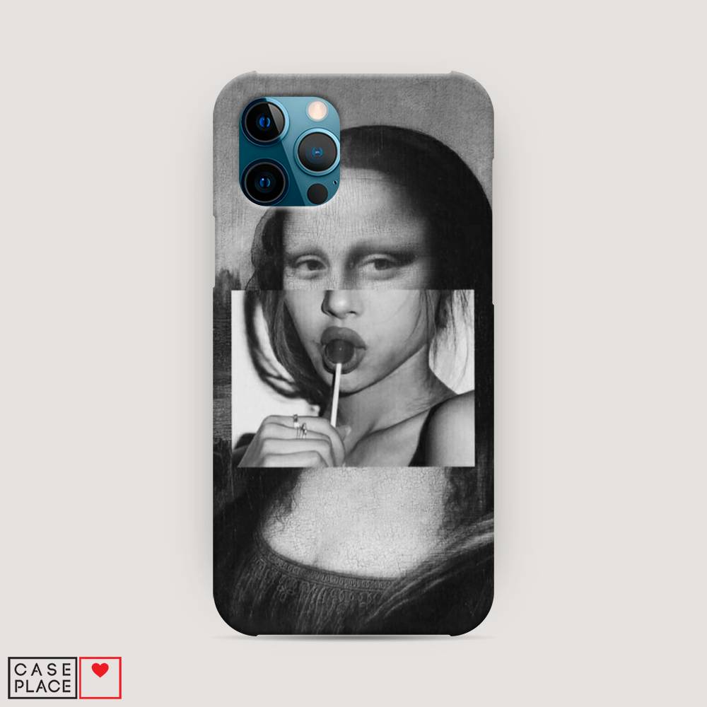 фото Пластиковый чехол "mona lisa sucking lollipop" на apple iphone 12 pro awog