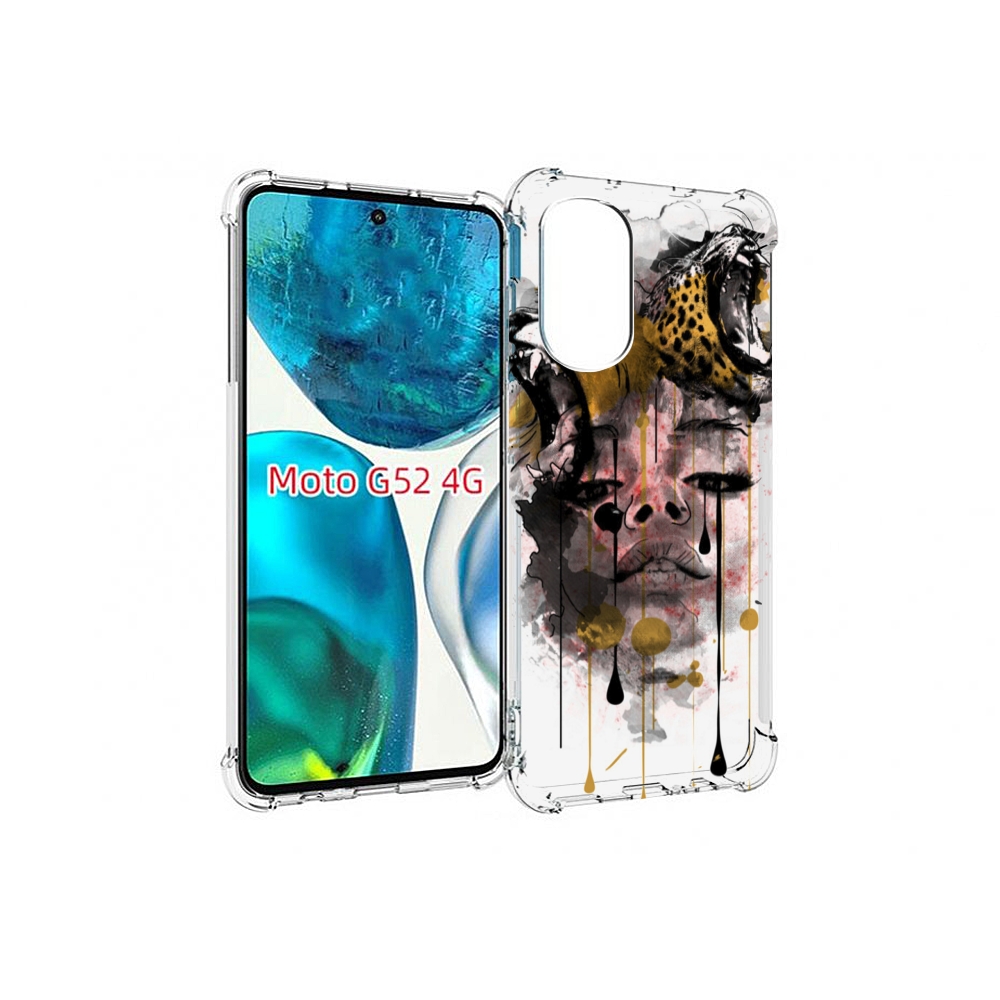 

Чехол MyPads Девушка гепард женский для Motorola Moto G82 / Moto G52, Прозрачный, Tocco