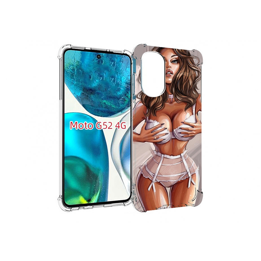 

Чехол MyPads Девушка-в-кружевном для Motorola Moto G82 / Moto G52, Прозрачный, Tocco