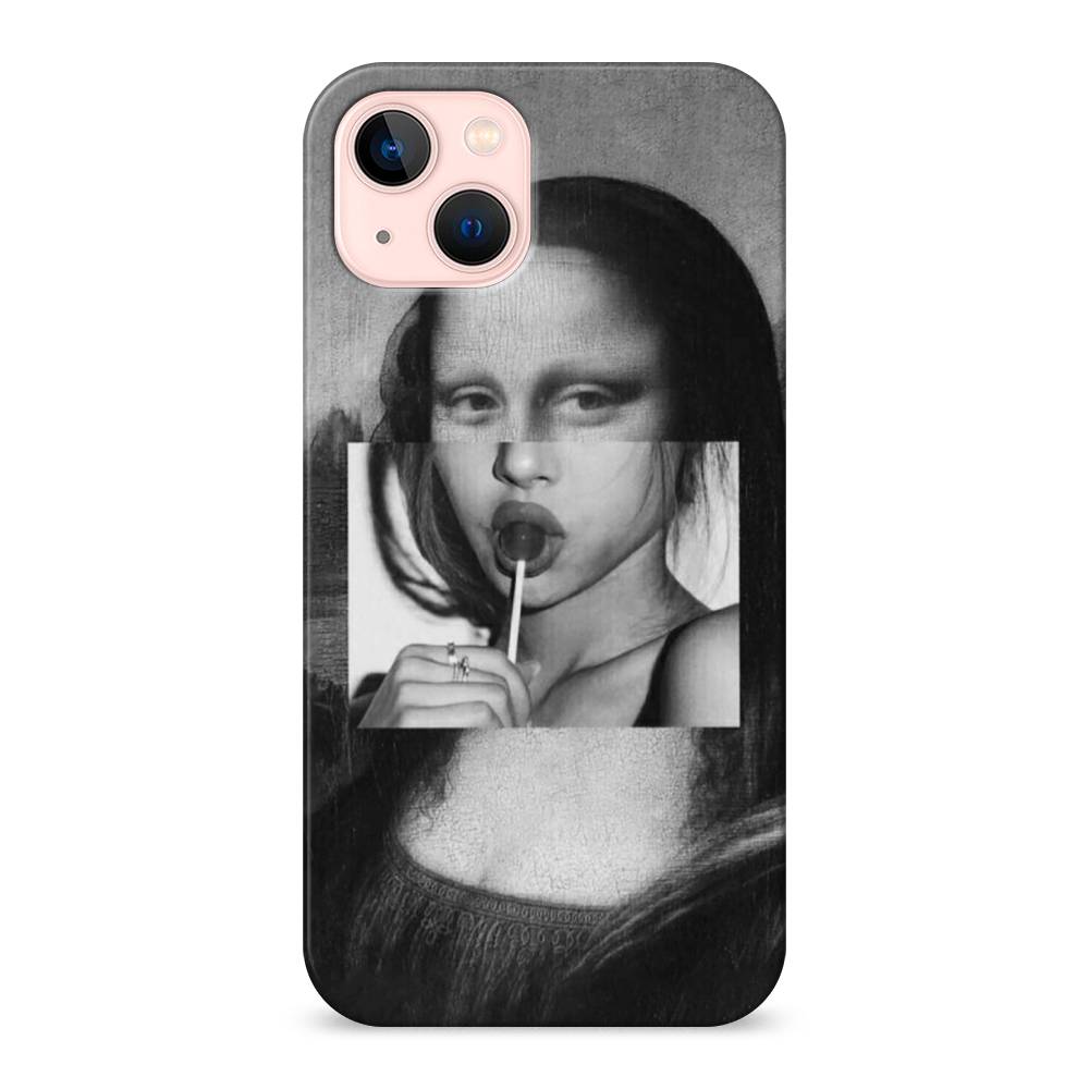 

Пластиковый чехол "Mona Lisa sucking lollipop" на Apple iPhone 13, 14220-7