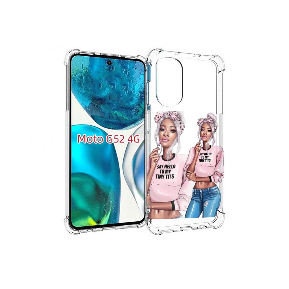 Чехол MyPads Девушка-в-розовой-футболке женский для Motorola Moto G82 / Moto G52