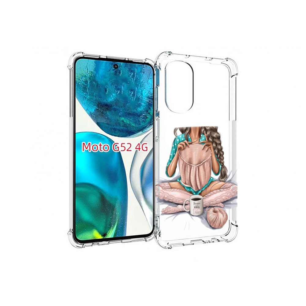

Чехол MyPads Девушка-вяжет женский для Motorola Moto G82 / Moto G52, Прозрачный, Tocco