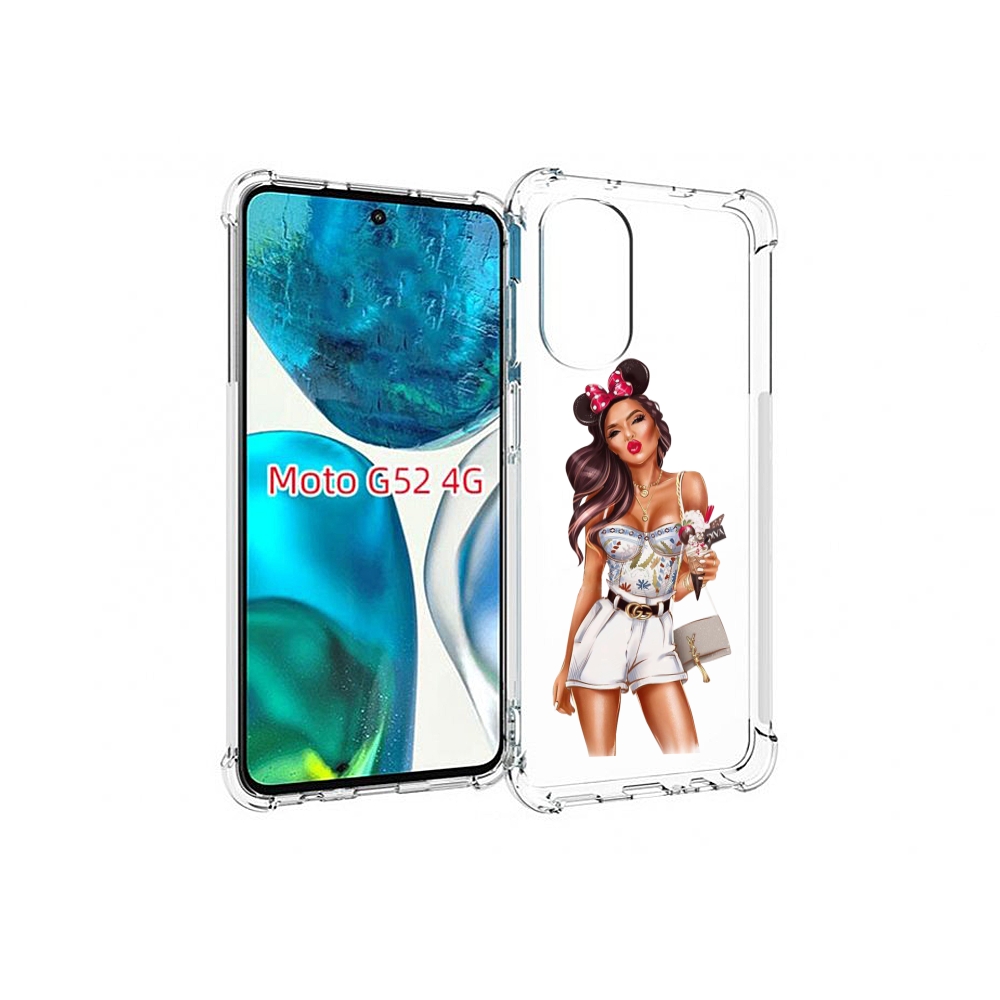 

Чехол MyPads Девушка-микки для Motorola Moto G82 / Moto G52, Прозрачный, Tocco