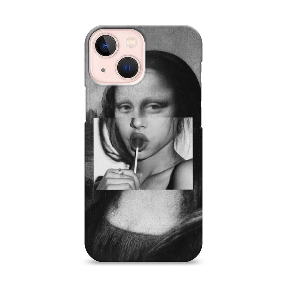 

Пластиковый чехол "Mona Lisa sucking lollipop" на Apple iPhone 13 mini, 14120-7