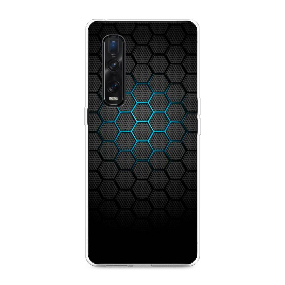 

Силиконовый чехол "Бирюзовые соты" на Oppo Find X2 Pro, Разноцветный, 253350-3