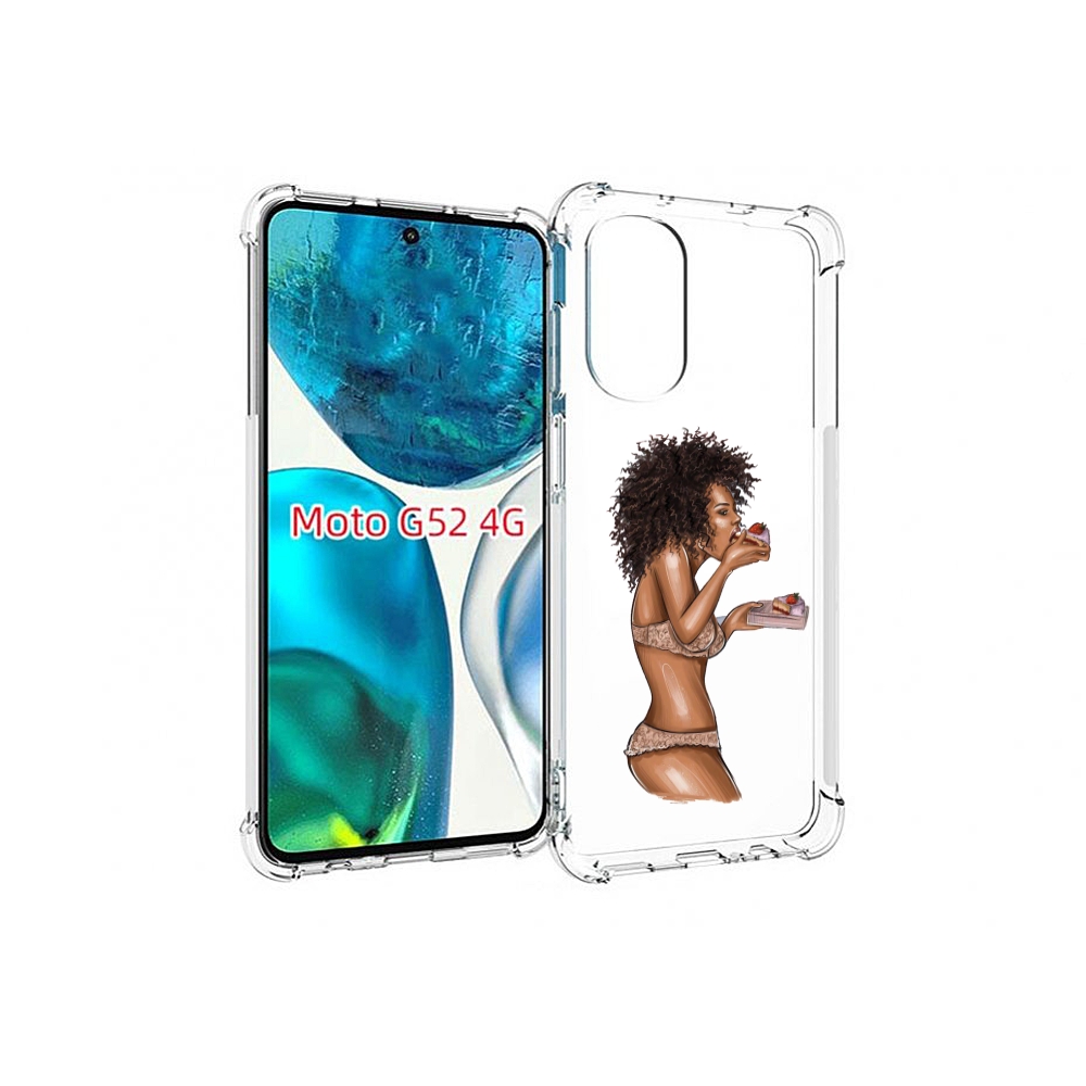 

Чехол MyPads Девушка-с-пирожными женский для Motorola Moto G82 / Moto G52, Прозрачный, Tocco