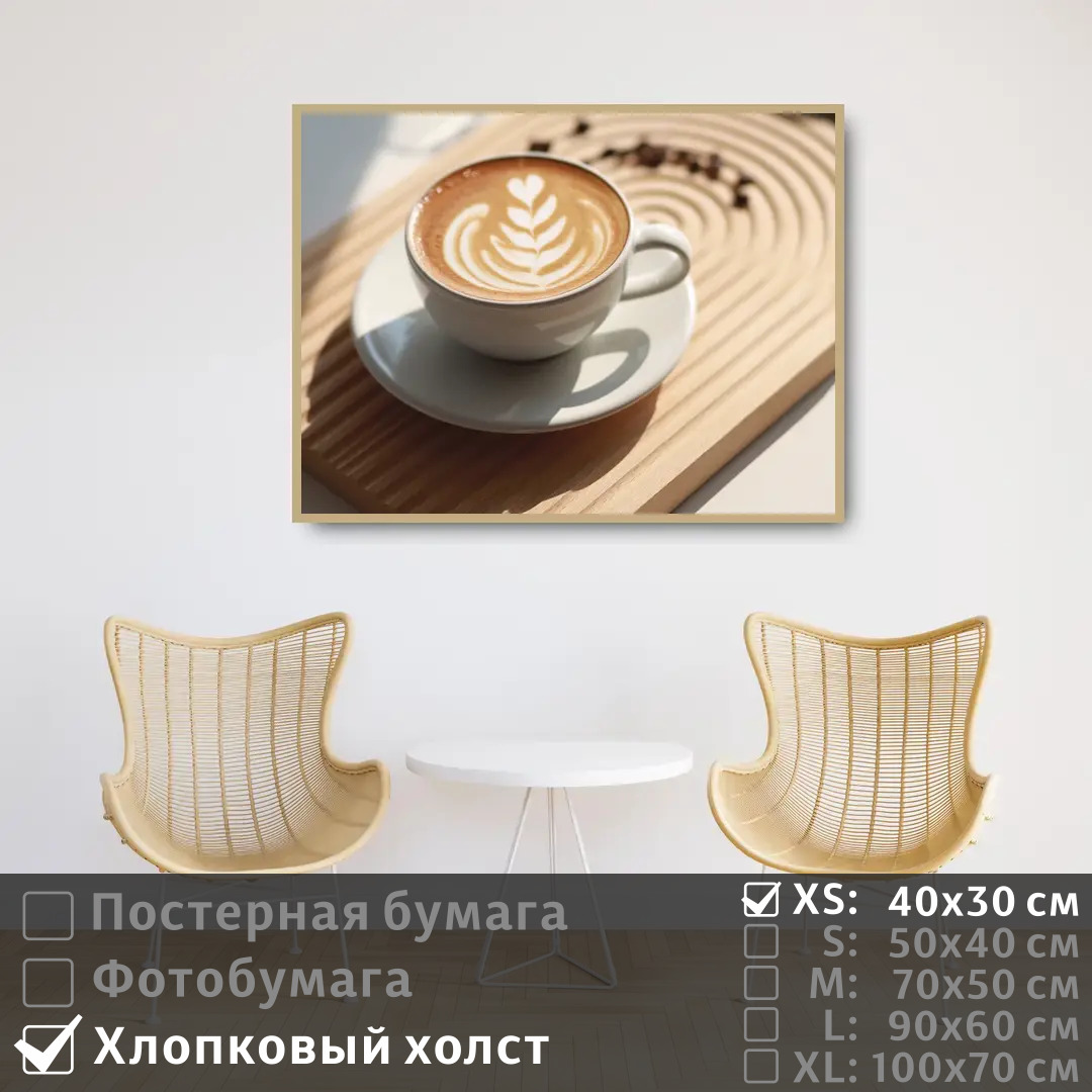 

Постер на холсте ПолиЦентр Утреннее кофе в белой чашке 40х30 см, УтреннееКофеВБелойЧашке