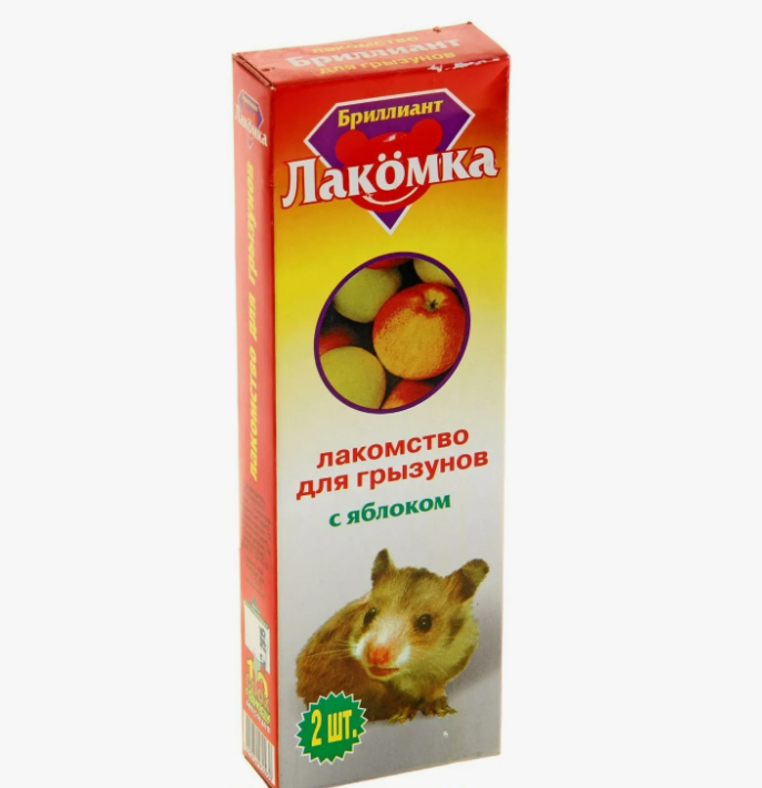 

Лакомство для грызунов Бриллиант Палочки с яблоком, 80 г