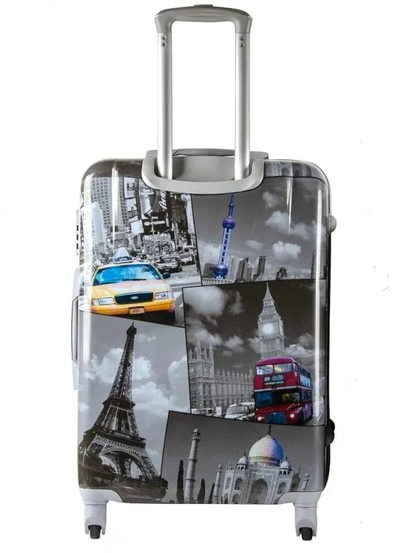 

Чемодан унисекс TEVIN Polycarbonate серый темный, 76x52x32 см, Разноцветный, Polycarbonate