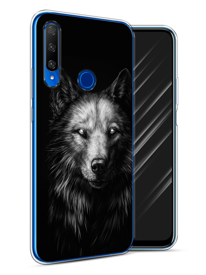 

Чехол Awog на Honor 9X Premium "Волк черно белый", Разноцветный, 610650-1