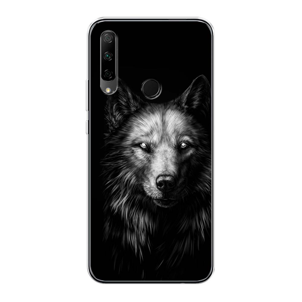 фото Чехол awog "волк черно белый" для honor 9x premium