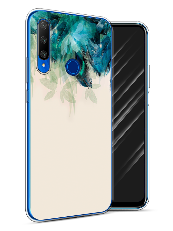 

Чехол Awog на Honor 9X Premium "Перья голубого цвета", Разноцветный, 610650-2