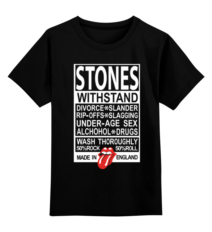 

Футболка детская Printio The rolling stones цв. черный р. 152, The rolling stones