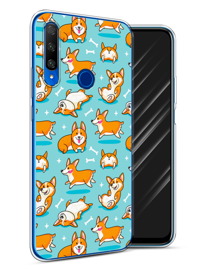 

Чехол Awog на Honor 9X Premium "Веселые корги", Разноцветный, 610650-2