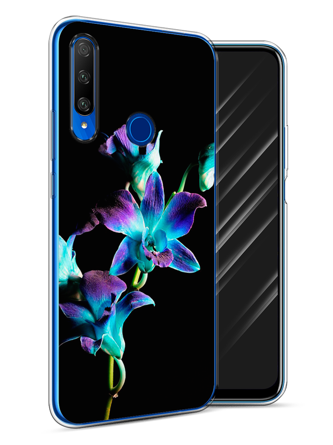 

Чехол Awog на Honor 9X Premium "Синий цветок на черном", Разноцветный, 610650-8