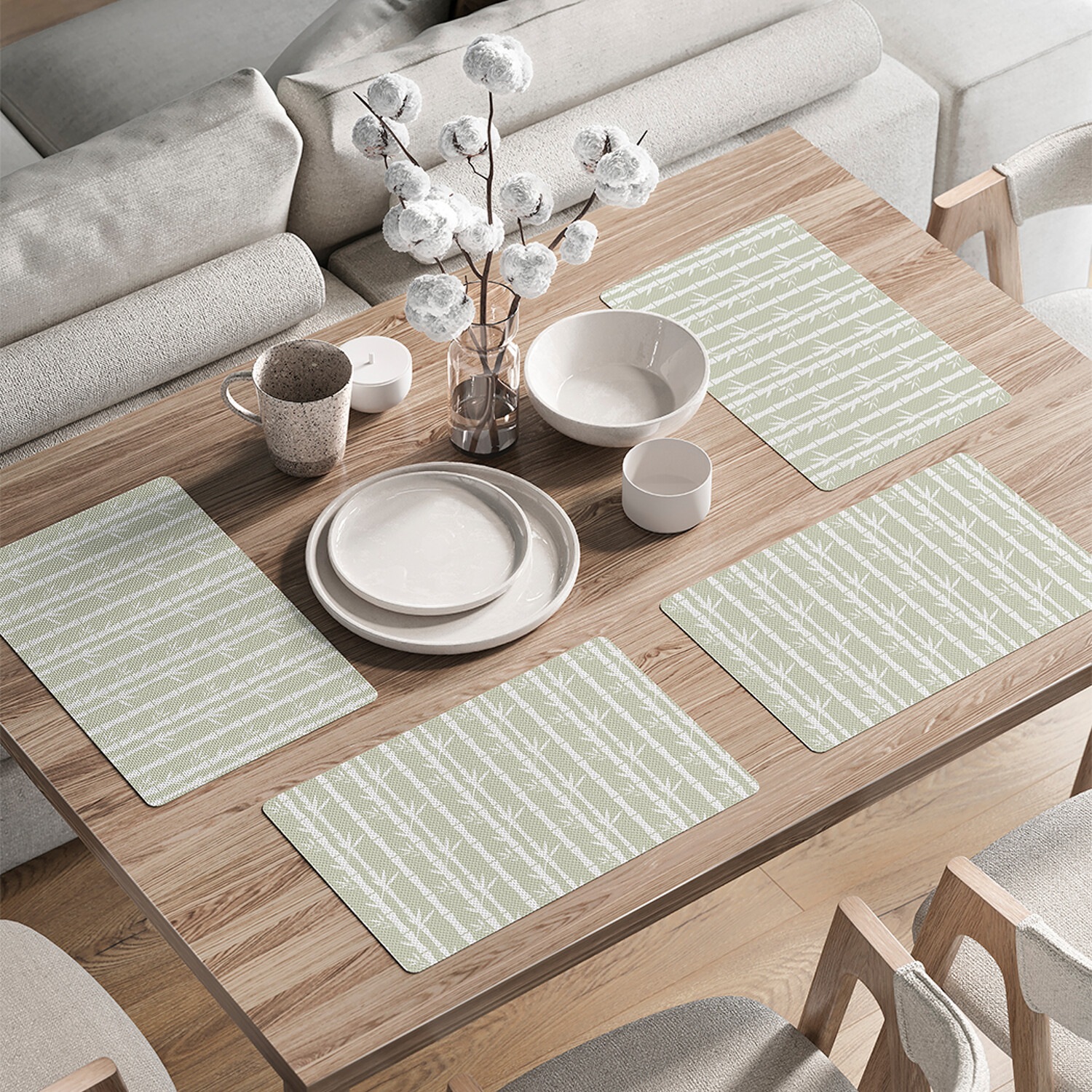 

Комплект тканевых салфеток JoyArty Заросли бамбука для сервировки стола 46x30 см, 4шт, Зеленый, Заросли бамбука