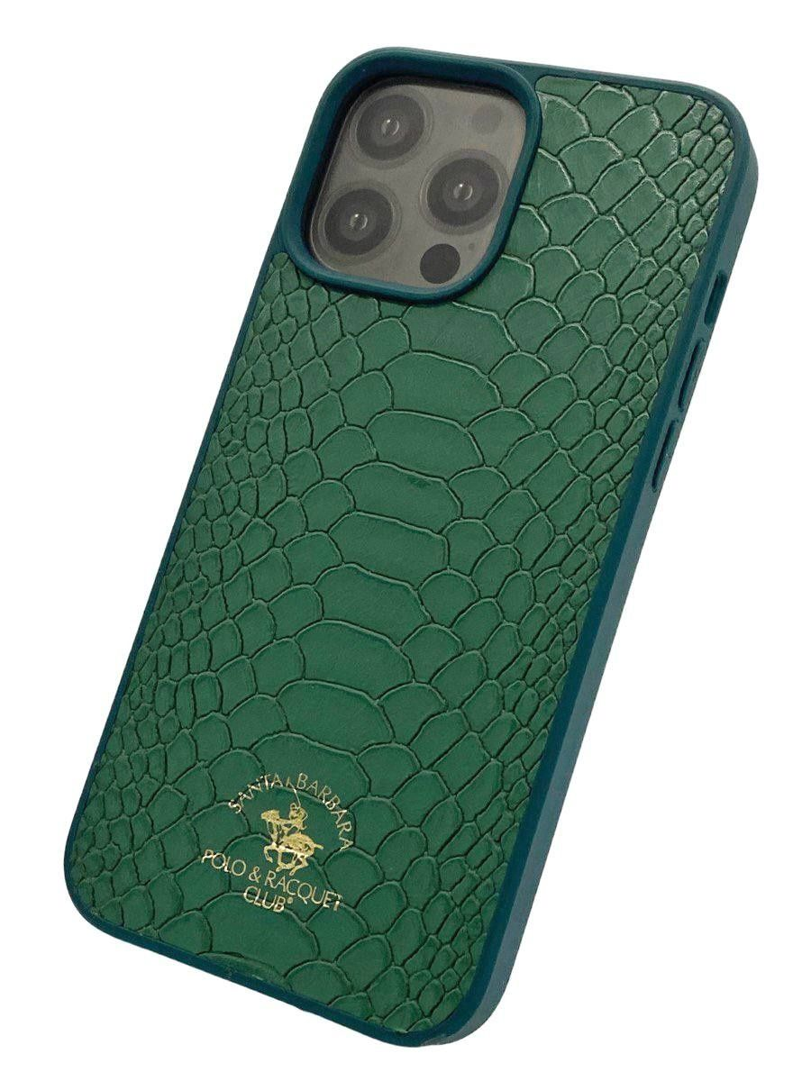 

Чехол-накладка Santa Barbara Leather Case для iPhone 13 Pro натуральная кожа (зеленый)