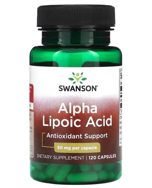 

Альфа-липоевая кислота Swanson Alpha Lipoic Acid 50 мг 120 капсул, Swanson Alpha Lipoic Acid 50 mg 120 Caps