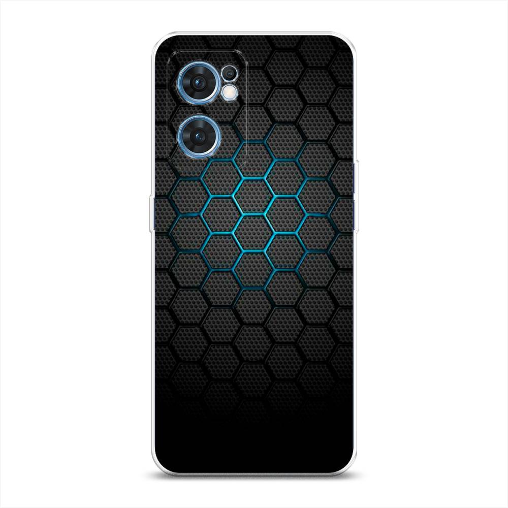 фото Силиконовый чехол "бирюзовые соты" на oppo find x5 lite awog
