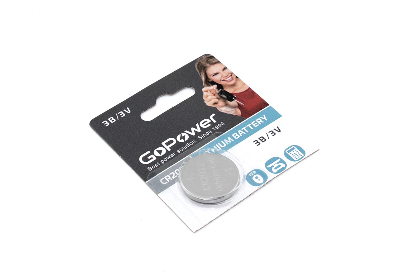 

Батарейка GoPower CMOS CR2032 без контактов, GoPower CMOS CR2032 без контактов