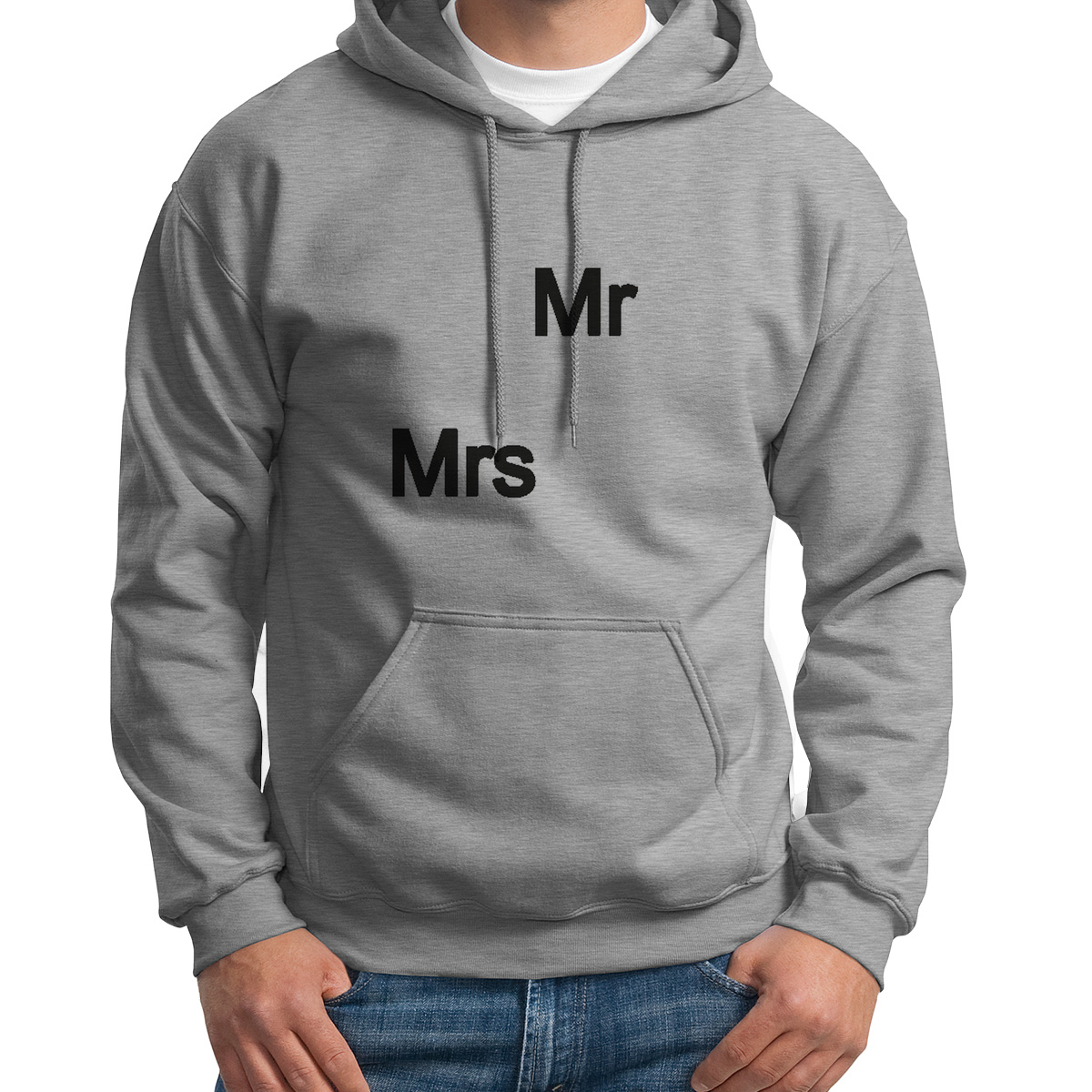 

Худи унисекс CoolPodarok Mr Mrs серое 54 RU, Серый, 54S04197