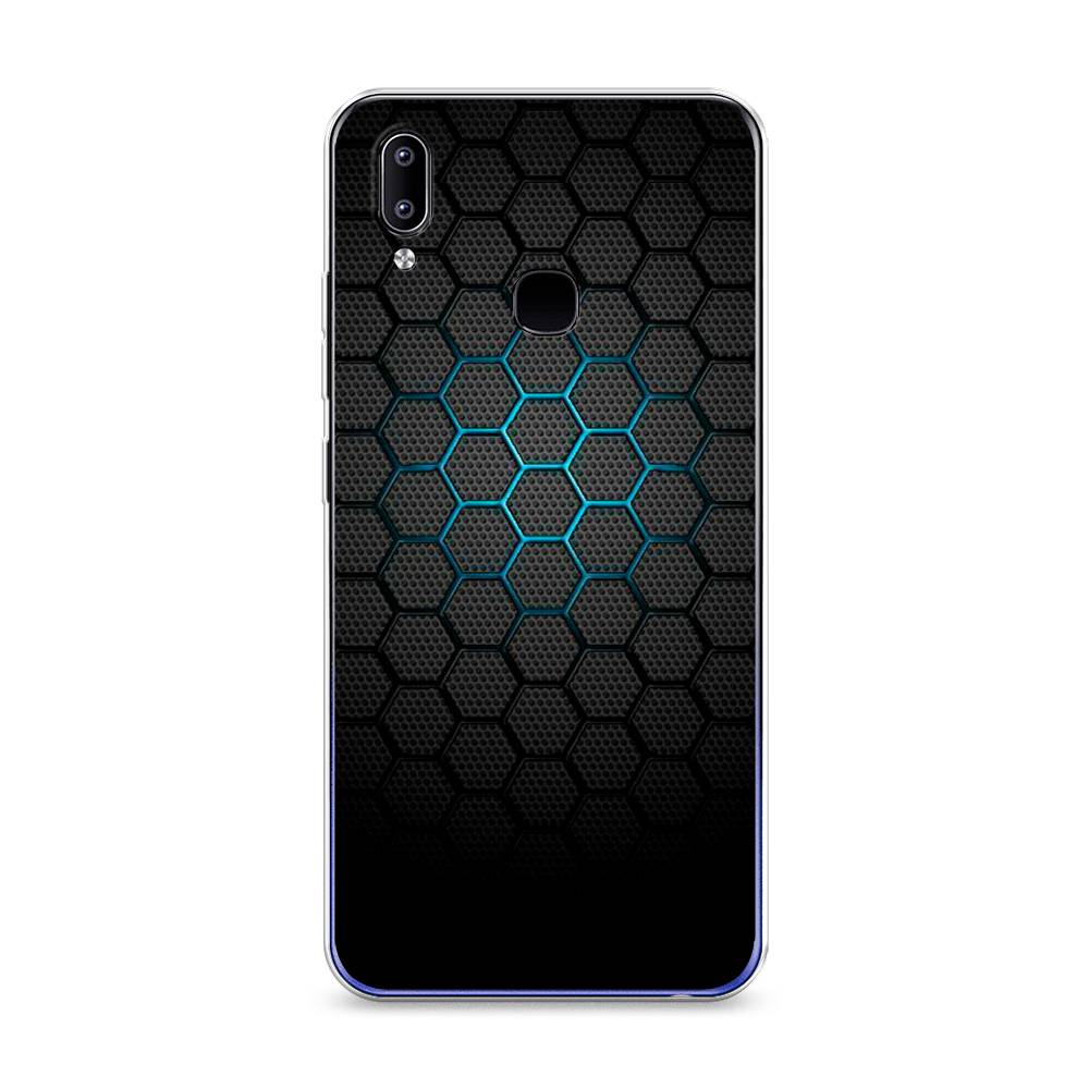 фото Силиконовый чехол "бирюзовые соты" на realme q3 awog