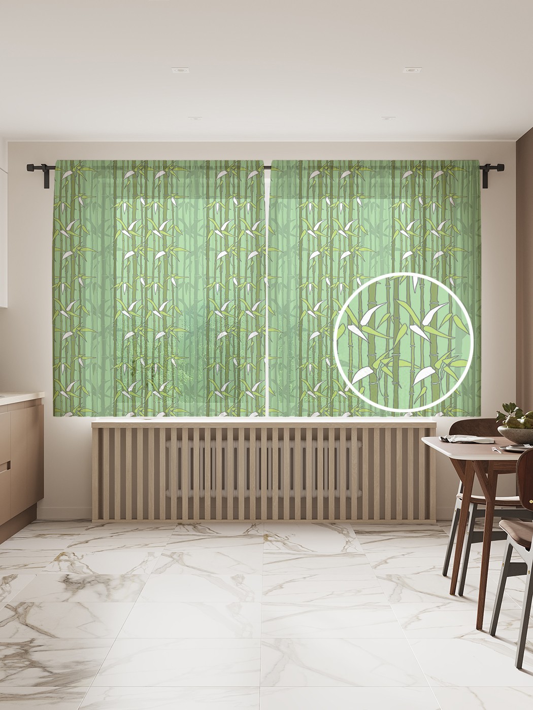 

Фототюль JoyArty "Бамбуковая роща", 145x180 см (2 полотна со шторной лентой + 50 крючков), Бамбуковая роща