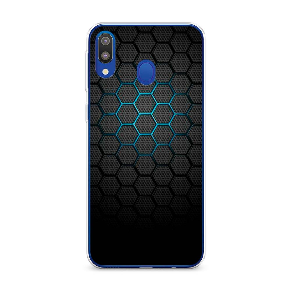 фото Силиконовый чехол "бирюзовые соты" на samsung galaxy m20 awog