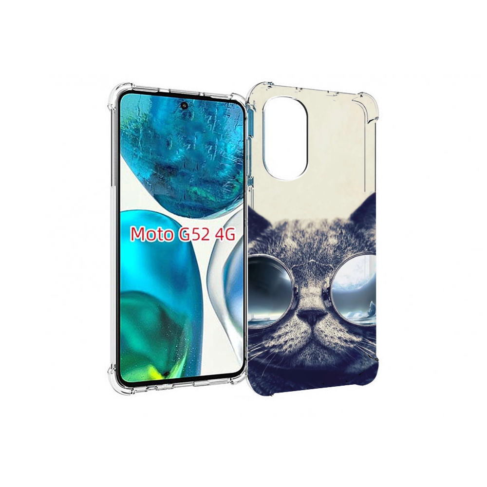 

Чехол MyPads Кот-в-очках-2 для Motorola Moto G82 / Moto G52, Прозрачный, Tocco