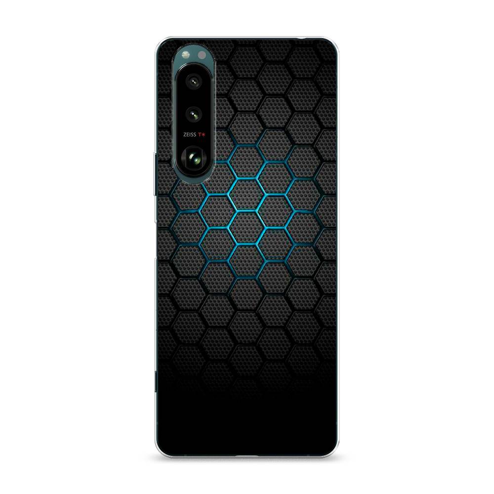 фото Силиконовый чехол "бирюзовые соты" на sony xperia 1 iii awog