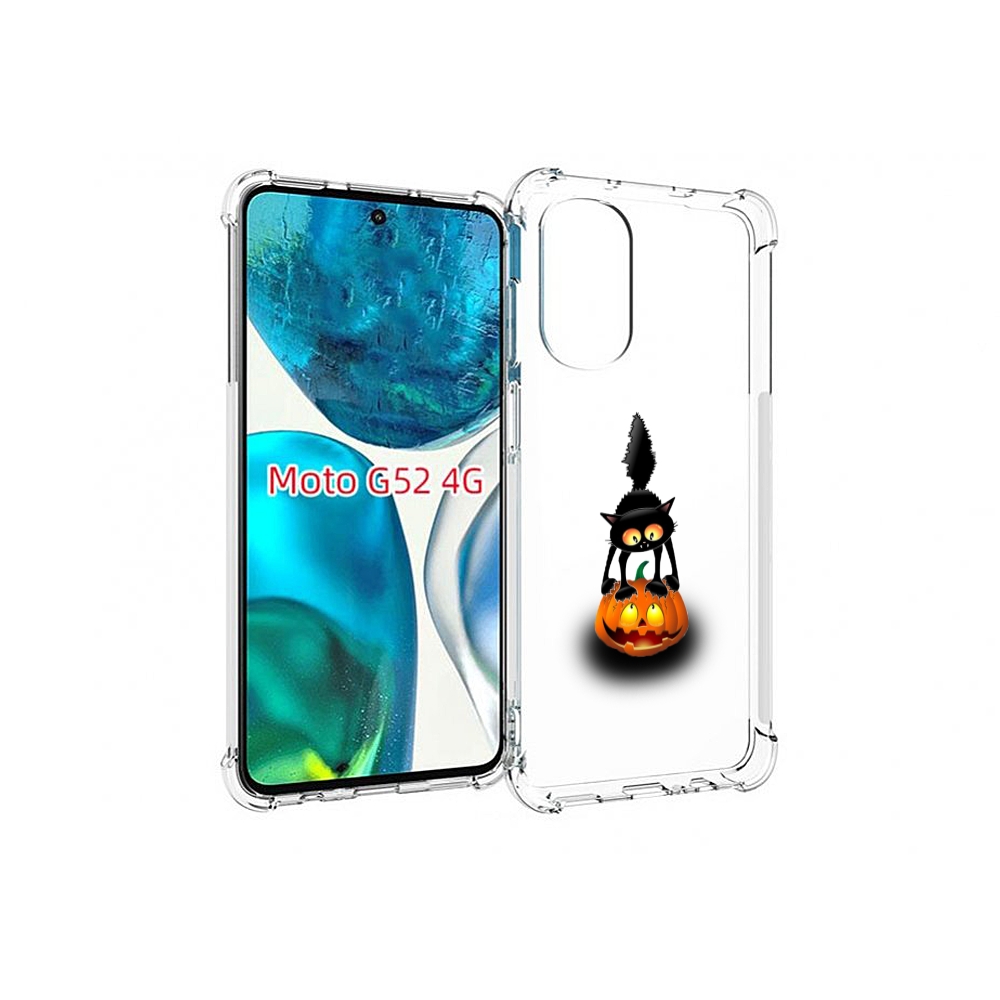 

Чехол MyPads Котик с тыквой для Motorola Moto G82 / Moto G52, Прозрачный, Tocco
