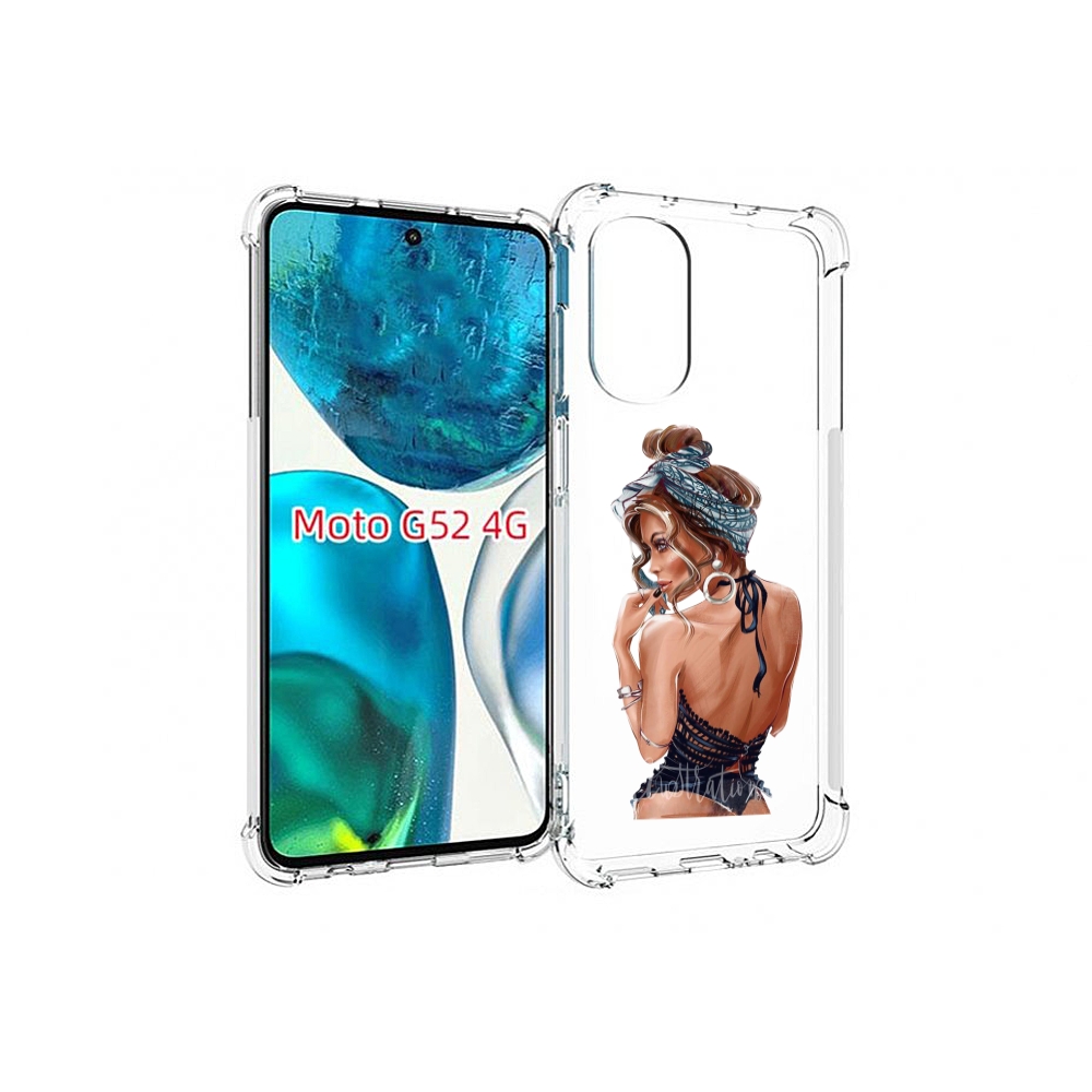 

Чехол MyPads Красивая-дама женский для Motorola Moto G82 / Moto G52, Прозрачный, Tocco