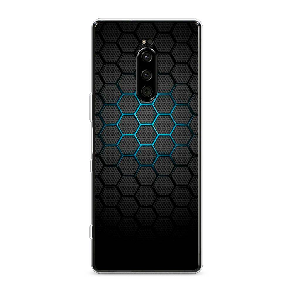 фото Силиконовый чехол "бирюзовые соты" на sony xperia xz4 awog