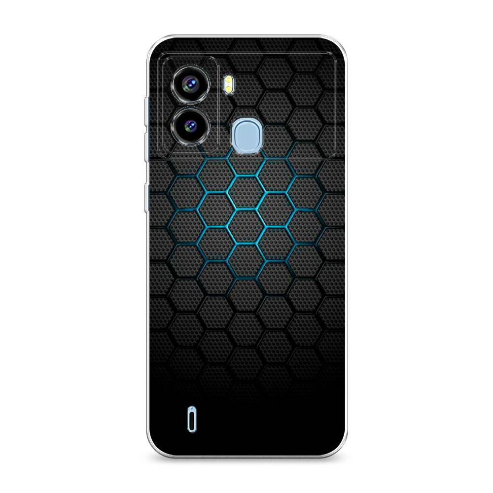 

Силиконовый чехол "Бирюзовые соты" на Tecno Pop 6, Разноцветный, 302050-3