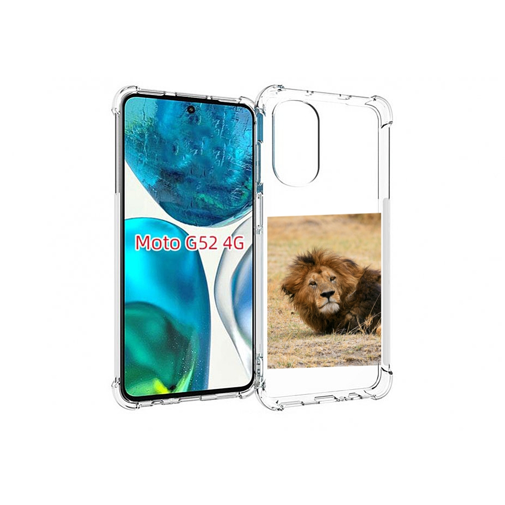 

Чехол MyPads Лев-лежит мужской для Motorola Moto G82 / Moto G52, Прозрачный, Tocco