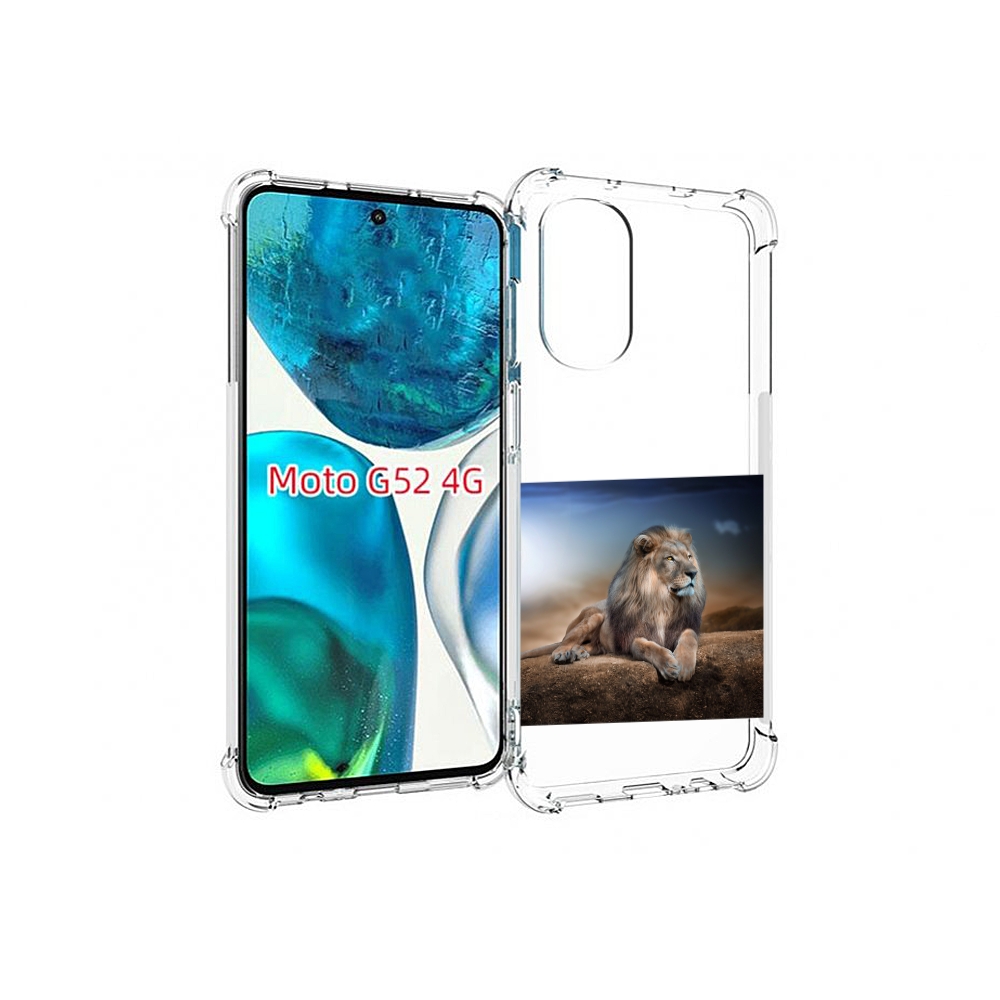 

Чехол MyPads Лев-наблюдает для Motorola Moto G82 / Moto G52, Прозрачный, Tocco
