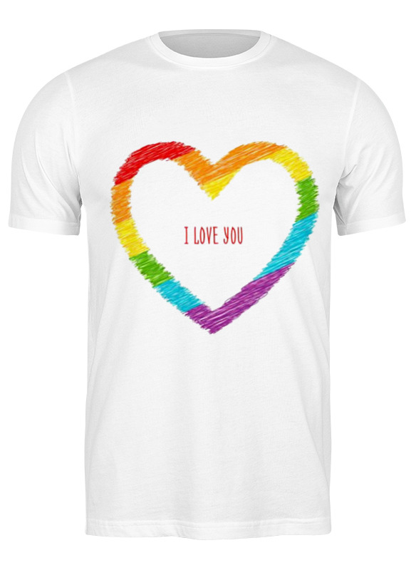 

Футболка мужская Printio Футболка "i love you" белая 3XL, Футболка "i love you"