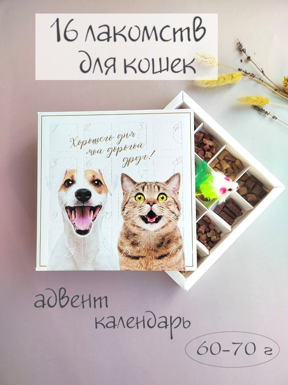 Лакомства для кошек spb.zooshop, адвент календарь, лосось, 70 г