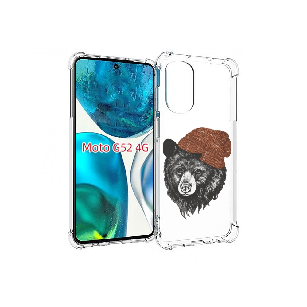 

Чехол MyPads Медведь в шапке 2 для Motorola Moto G82 / Moto G52, Прозрачный, Tocco
